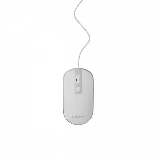 Gembird Mysz optyczna USB 1.35m biało-srebrna