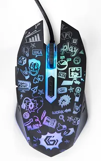 Gembird Mysz optyczna LED, 6-przyciskowa, USB, czarna