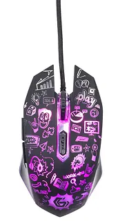 Gembird Mysz optyczna LED, 6-przyciskowa, USB, czarna