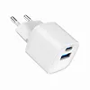 Gembird Szybka ładowarka USB z 2 portami i gniazdem AC, 20W, biała