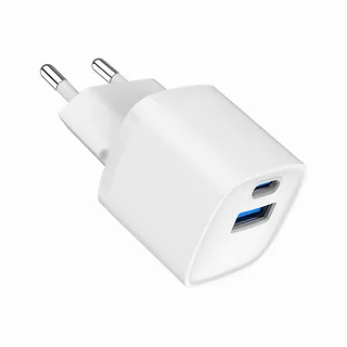 Gembird Szybka ładowarka USB z 2 portami i gniazdem AC, 20W, biała