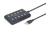 Gembird HUB USB 2.0 10-portowy czarny