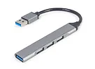 Gembird HUB USB 4-Porty (USB3 x 1, USB2 x 3), srebrny
