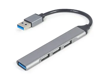 Gembird HUB USB 4-Porty (USB3 x 1, USB2 x 3), srebrny