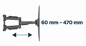 Gembird Uchwyt ścienny na telewizor (obr&oacute;t i pochylenie), 32-58 cali do 36kg, Czarny