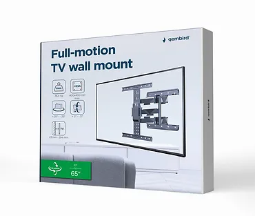 Gembird Regulowany uchwyt ścienny do telewizora (obracanie i przechylanie), 32-65 cali, 36kg
