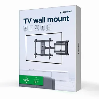 Gembird Uchwyt ścienny do telewizora (obracany i pochylany), 37cali-80 cali, do 50kg, czarny