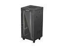 Lanberg Szafa instalacyjna rack stojąca 19" 24U 600x600  czarna drzwi przeszklone LCD ( Flat pack)V2