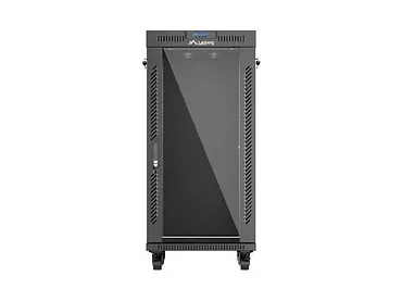 Lanberg Szafa instalacyjna rack stojąca 19" 24U 600x600  czarna drzwi przeszklone LCD ( Flat pack)V2
