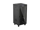 Lanberg Szafa instalacyjna rack stojąca 19" 24U 600x600  czarna drzwi przeszklone LCD ( Flat pack)V2