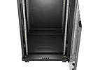 Lanberg Szafa instalacyjna rack stojąca 19" 24U 600x600  czarna drzwi przeszklone LCD ( Flat pack)V2