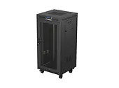 Lanberg Szafa instalacyjna rack stojąca 19" 24U  600x600 czarna drzwi perforowane LCD (Flat pack) V2