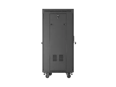 Lanberg Szafa instalacyjna rack stojąca 19" 24U  600x600 czarna drzwi perforowane LCD (Flat pack) V2