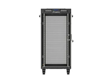 Lanberg Szafa instalacyjna rack stojąca 19" 24U  600x600 czarna drzwi perforowane LCD (Flat pack) V2