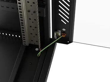 Lanberg Szafa instalacyjna rack stojąca 19" 24U  600x800 czarna drzwi przeszklone LCD ( Flat pack) V2