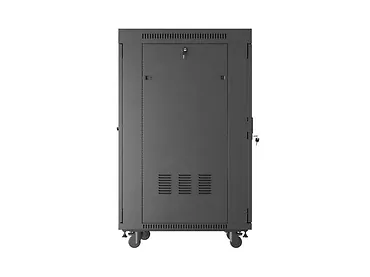 Lanberg Szafa instalacyjna rack stojąca 19" 24U 600x800 czarna drzwi perforowane LCD ( Flat pack) V2