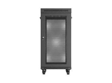 Lanberg Szafa instalacyjna rack stojąca 19" 24U 600x800 czarna drzwi perforowane LCD ( Flat pack) V2