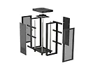 Lanberg Szafa instalacyjna rack stojąca 19" 24U 600x800 czarna drzwi perforowane LCD ( Flat pack) V2