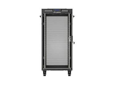 Lanberg Szafa instalacyjna rack stojąca 19" 24U 600x800 czarna drzwi perforowane LCD ( Flat pack) V2