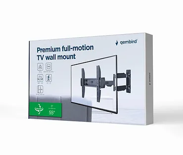 Gembird Uchwyt ścienny na telewizor (obr&oacute;t i pochylenie), 32-55 cali do 30kg, Czarny