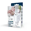 Gembird Ładowarka uniwersalna USB 2-portowa (A+C), 2.4 A, biała