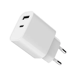 Gembird Ładowarka uniwersalna USB 2-portowa (A+C), 2.4 A, biała