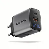 AXAGON Ładowarka sieciowa ACU-PQ67D PD&QC 67W 2-port GaN, Ekran LED, USB-A  + USB-C