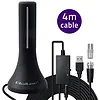 Qoltec Wewnętrzna antena DVB-T/T2 | wzmacniacz sygnału | 4K | wysoki zysk 32dBi | kabel 4m