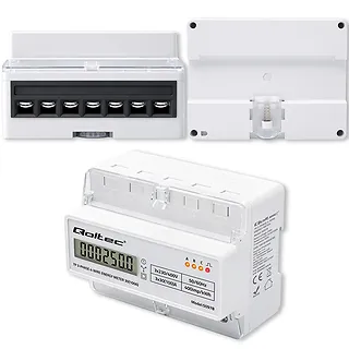 Qoltec Tr&oacute;jfazowy elektroniczny licznik | miernik zużycia energii na szynę DIN | 400V | 100A | LCD | LED | 7P