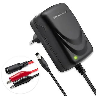 Qoltec Ładowarka do akumulatora AGM GEL STD | Prostownik 6V/12V | 6W |  5.5x2.1 | kabel 1.8m