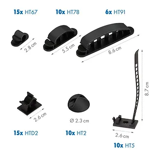 LogiLink Zestaw organizer&oacute;w kabli, 8 element&oacute;w