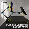 Digitus Ramię biurkowe podw&oacute;jne z zaciskiem i sprężyną mechaniczną 2x LCD max. 35" obciążenie 2x10kg, VESA: 75x75, 100x100, czarne
