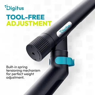 Digitus Ramię biurkowe podw&oacute;jne z zaciskiem i sprężyną mechaniczną 2x LCD max. 35" obciążenie 2x10kg, VESA: 75x75, 100x100, czarne