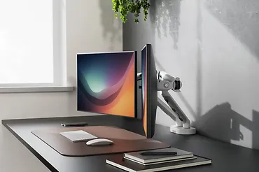 Digitus Ramię biurkowe podw&oacute;jne z zaciskiem i sprężyną mechaniczną 2x LCD max. 35" obciążenie 2x10kg, VESA: 75x75, 100x100, białe