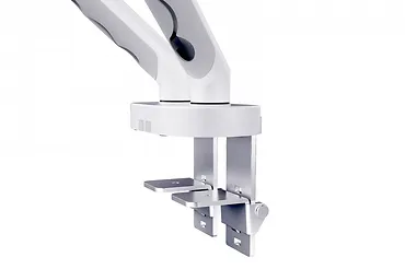 Digitus Ramię biurkowe podw&oacute;jne z zaciskiem i sprężyną mechaniczną 2x LCD max. 35" obciążenie 2x10kg, VESA: 75x75, 100x100, białe