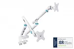 Digitus Ramię biurkowe podw&oacute;jne z zaciskiem i sprężyną mechaniczną 2x LCD max. 35" obciążenie 2x10kg, VESA: 75x75, 100x100, białe