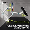 Digitus Ramię biurkowe podw&oacute;jne z zaciskiem i sprężyną mechaniczną 2x LCD max. 35" obciążenie 2x10kg, VESA: 75x75, 100x100, białe