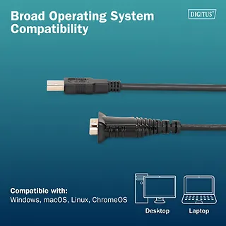 Digitus Kabel adapter USB 2.0 - DB9 RS232 M/Ż, chipset FTDI (FT232RNL), PVC, czarny, 1.8 m