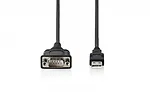 Digitus Kabel adapter USB 2.0 - DB9 RS232 M/Ż, chipset FTDI (FT232RNL), PVC, czarny, 1.8 m