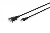Digitus Kabel adapter USB 2.0 - DB9 RS232 M/Ż, chipset FTDI (FT232RNL), PVC, czarny, 1.8 m