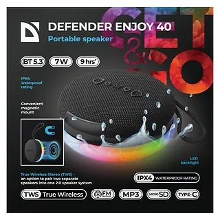Defender Głośnik bluetooth ENJOY 40 7W LED