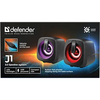 Defender Głośniki komputerowe J1 2.0 6W LED USB czarne