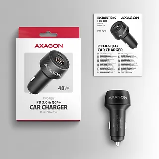 AXAGON Ładowarka samochodowa PWC-PQ48 48W z 2 portami, PD3.0, QC4+