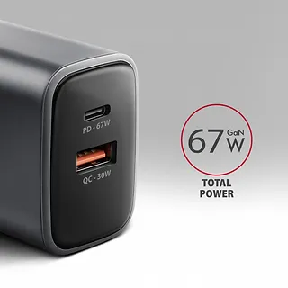 AXAGON Ładowarka sieciowa ACU-PQ67 PD&QC 67W 2-port GaN, USB-A + USB-C