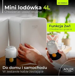 Adler Mini lod&oacute;wka 4l biała AD 8084