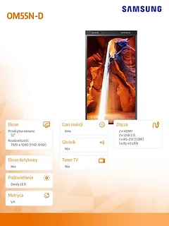 Samsung Monitor wielkoformatowy 55 cali OM55N-D LH55OMNDSGBXEN