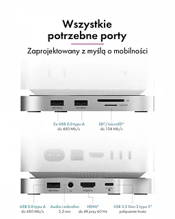 IcyBox Stacja dokująca IB-DK100 Mac Mini M4 7 w 1 z M.2 NVMe Slot