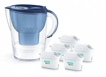 Brita Dzbanek filtrujący 3.5l Marella XL + 5 wkład&oacute;w filtrujących MAXTRA PRO Pure Performance, niebieski
