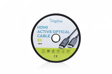 Digitus Kabel połączeniowy hybrydowy HDMI AOC | HDMI-A męski-męski | HDMI 2.1 | UHD-2 8K@60Hz | 48Gbps |HDR, eARC, HDCP 2.2, CEC | 40m