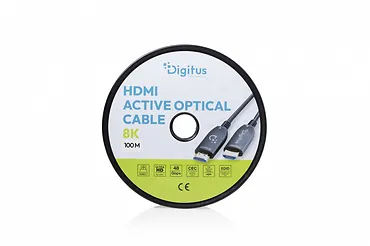 Digitus Kabel połączeniowy hybrydowy HDMI AOC | HDMI-A męski-męski | HDMI 2.1 | UHD-2 8K@60Hz | 48Gbps |HDR, eARC, HDCP 2.2, CEC | 100m